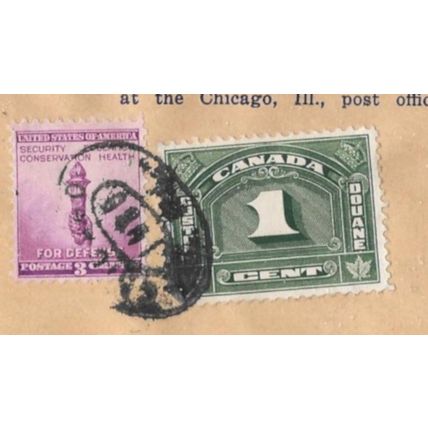 Canada Revenues Custom Duty combo US Mail to Canada circa 1945 (1)