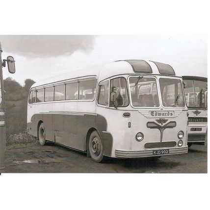 Black & White Photo of Edward's Coaches of Lydbrook - KJD 902 ex. Essex County