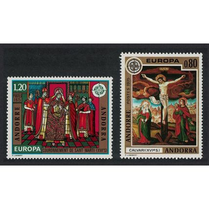 Andorra Fr. Paintings from La Cortinada Church Europa CEPT 2v 1975 MNH