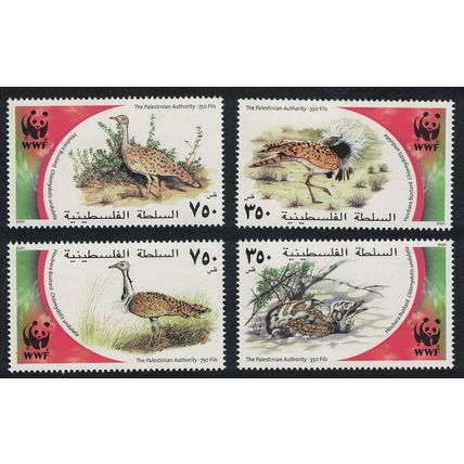 Palestine WWF Birds Houbara Bustard 4v 2001 MNH SG#PA204-PA207 MI#192-195