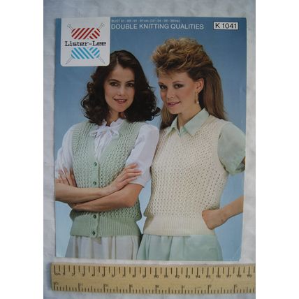Vintage: Lister Lee K1041 lady's waistcoat and sweater, DK, 81-97 cm, 32-38 inch