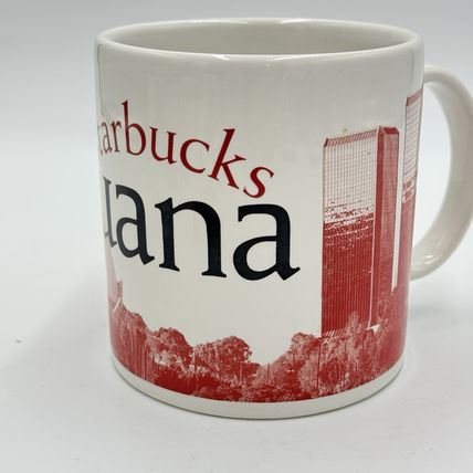 Starbucks Coffee City Mug Tijuana Mexico 2007 20 oz Red White Ceramic Rare