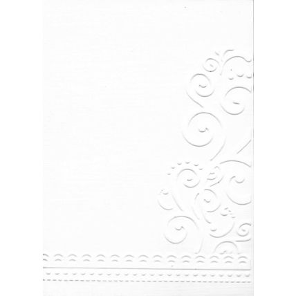 A6 Embossed Card. 10 Sheets. Flourishes. Cardmaking Scrapbooking Crafts Toppers