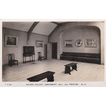 EC129 PRESTON - HOLMES GALLERY, SAMLESBURY HALL. RP POSTCARD