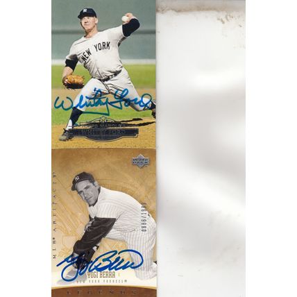 WHITEY FORD & YOGI BERRA 886/1999 AUTO 2011/05 NY YANKEES HOF WORLD CHAMPIONS