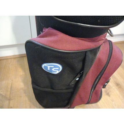 Ts Sport Cart Bag . Burgundy Black Golf Club Bag Nice Condition With Hood