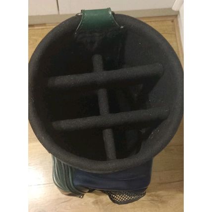 Vintage Retro Donnay Leather Carry Cart Golf Bag Blue Green