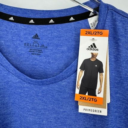 adidas mens short sleeve blue t-shirt crew neck size 2XL