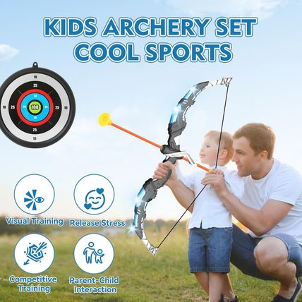Kids Bow and Arrow Set, LED Light up Archery Toys Set for Kids Ages 4-8 8-12