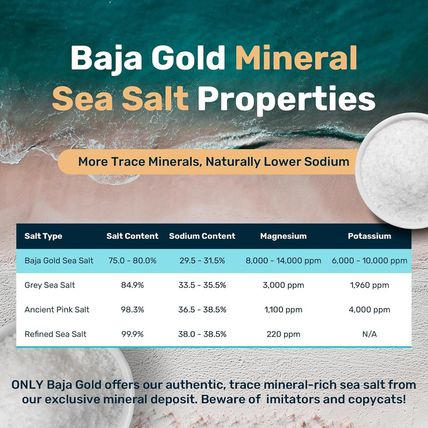 Baja Gold Mineral Sea Salt - Organic Natural Grain Salt for Cooking & Baking | A