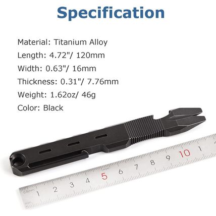 Titanium EDC Pry Bar with Nail Puller Bottle Opener Function with Pocket Clip ED