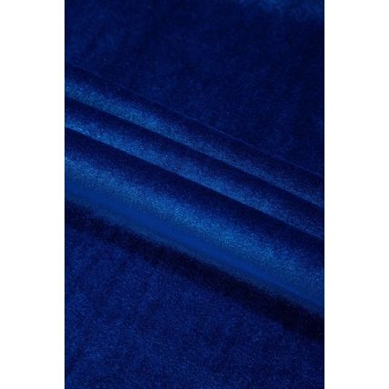 Sail Blue Velvet Ruched Short Sleeve Pocketed Mini Dress