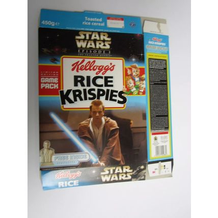 Kellogg`s Rice Krispies 1999 Star Wars Episode 1 Space Battle Game Pk Cereal Box