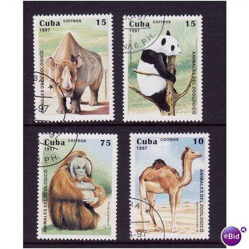 CUBA 1997 ZOO ANIMALS SG 4146/4149 4 VALS FINE USED