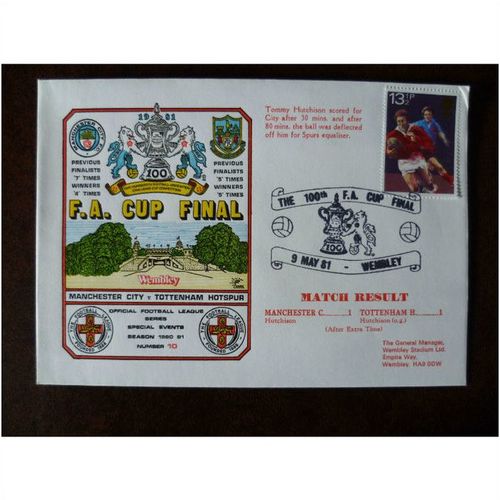 1981 Manchester City v Tottenham Hotspur Dawn Football Cover 10 FA Cup Final 2