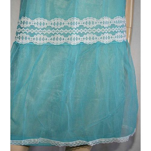 Vintage 1960 Turquoise Nylon Nightdress Size 10 12 New in Packet