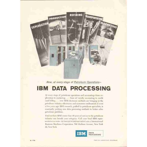 ibm data processing 1959 gas oil petroleum computer vintage ad