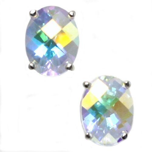 Mercury Mist Topaz, 925 Sterling Silver Post Earrings, SE002