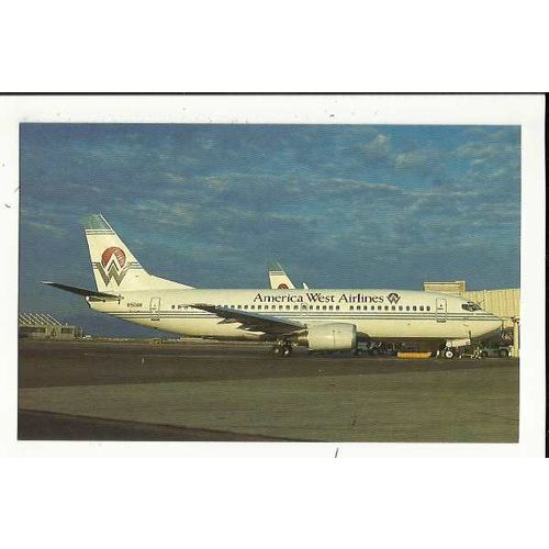 Aviation AMERICA WEST AIRLINES BOEING 737-3G7 Postcard by AeroGem (0604)