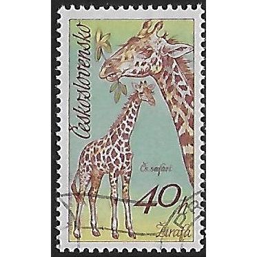 Mi 2348: 40 h. multicoloured Dvůr Králové Wildlife Park: Giraffe and Calf.