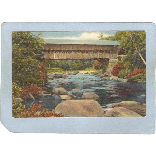 NH Jackson Covered Bridge Postcard Bridge Over Ellis River World Guide Num~366