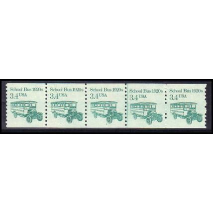 2123 3.4c School Bus Very Fine MNH Dry Gum PNC 1/5 Z5167