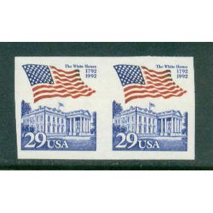 2609 29c U.S. Flag Over White House Imperf Fine MNH Pair W0579