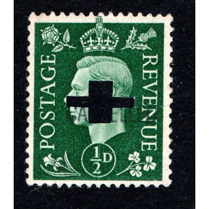 Sg462 1/2d green cancelled & punched type 33P fresh mint never hinged (SC)