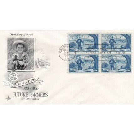 United States 1953 Future Farmers FDC Kansas City Cancel Unaddressed VGC