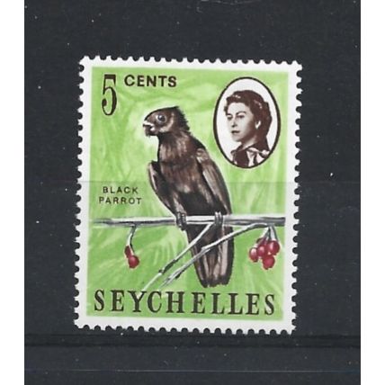 Seychelles.SG196 5c Black Parrot.Mounted Mint.Sep24a