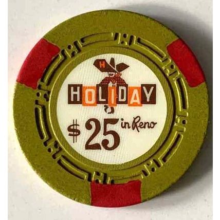 (1) $25. Holiday In Reno Casino Chip - 1959 - Reno, Nevada - Hard To Find Chip