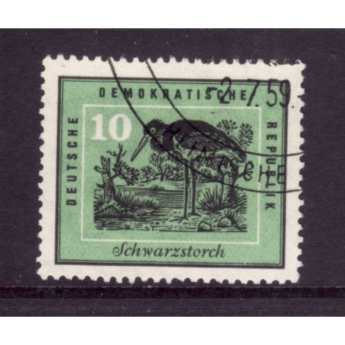 GERMANY 1959 BIRDS 10pf BLACK STORK SG E433 FINE USED