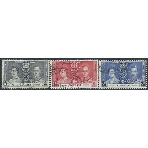Cyprus 1937 Coronation Set SG148-150 Fine Used . ..