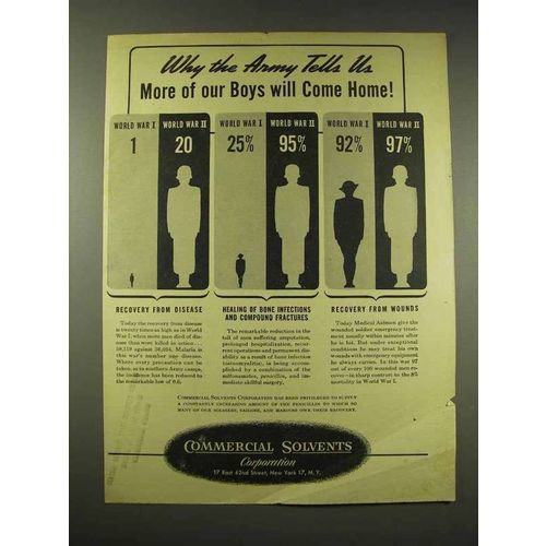 1944 Commercial Solvents Ad - Our Boys Will Come Home