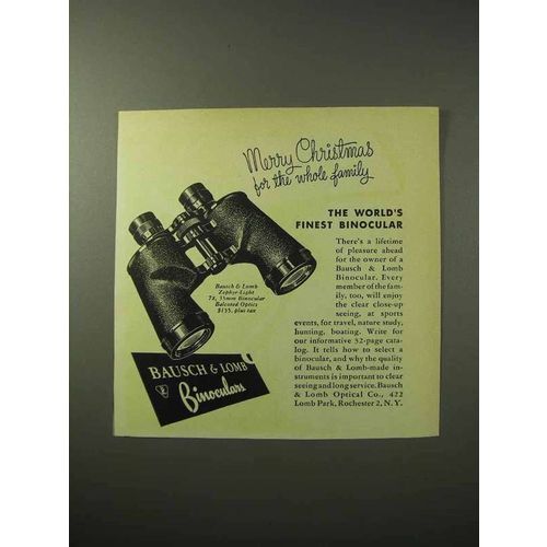 1950 Bausch & Lomb Binoculars Ad - Christmas