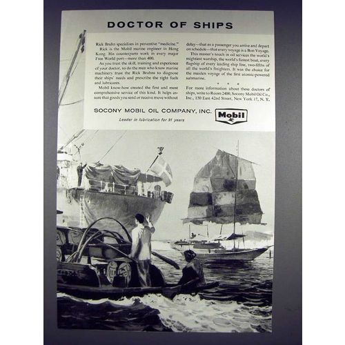 1957 Mobil Oil Ad - Doctor of Ships