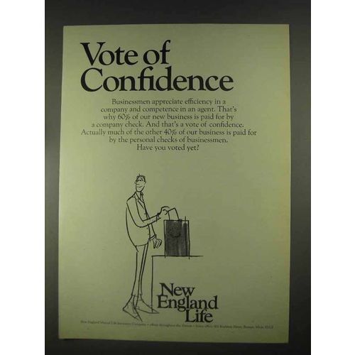1967 New England Life Ad - Vote of Confidence