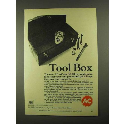 1968 AC Acron Oil Filter Ad - Tool Box