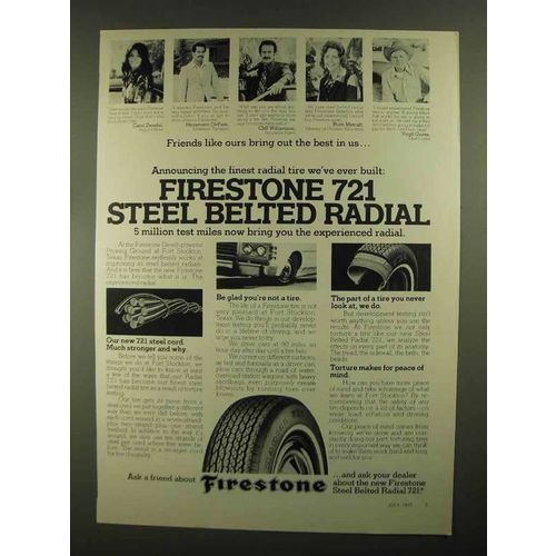1977 Firestone 721 Steel Belted Radial Ad