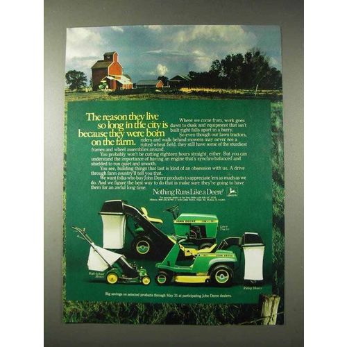 1982 John Deere 108 Lawn Tractor, 68 Riding Mower Ad