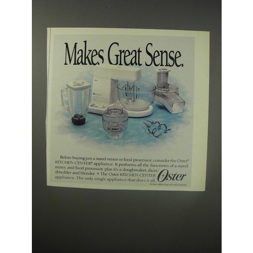 1990 Oster Kitchen Center Appliance Ad - Makes great sense