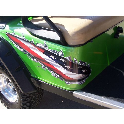 Golf Cart Rip Metal FULL COLOR Graphics Set fit EZGO club Car Yamaha decals