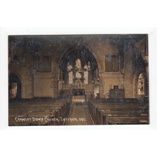 The Church Interior Crawley Down Postcard RP West Sussex