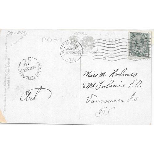 Mount Tolmie, BC cancel 1910, RF C,