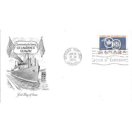 Canada #387 St Lawrence Seaway First Day Cover FDC 1959 Artmaster