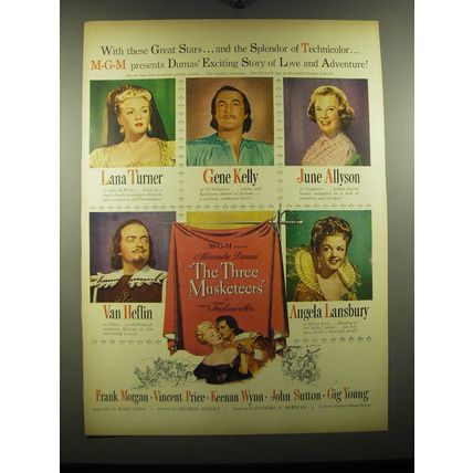 1948 MGM The Three Musketeers Movie Ad - Lana Turner, Gene Kelly, June Allyson