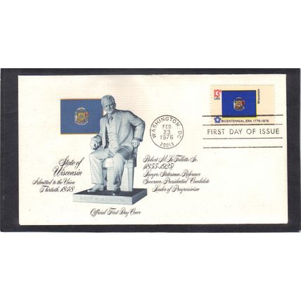 FDC Fleetwood 1662 13c Wisconsin (Cachet-U/A) CV01233