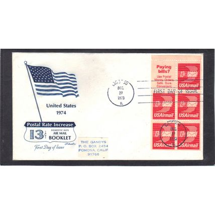 FDC Artmater C79a 13c Winged Letter Pane/6 (Cachet-Label/A) CV41600