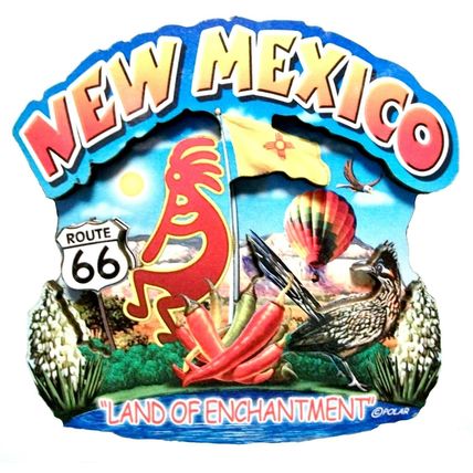 New Mexico Land of Enchantment State Artwood Montage Fridge Magnet