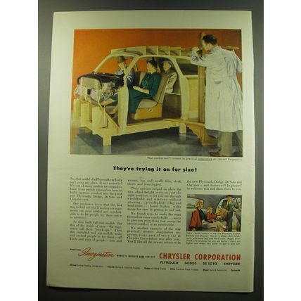 1949 Chrysler Corporation Ad - They're trying it on for size!